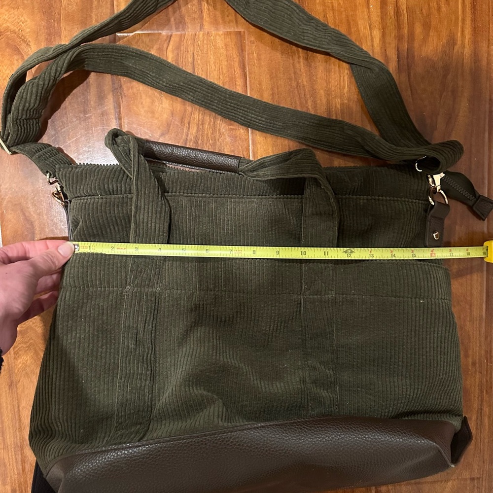 Olive Green Corduroy Tote Bag